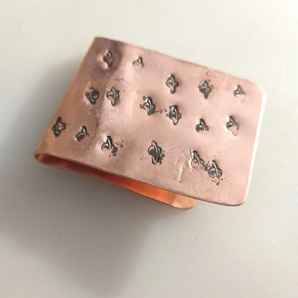 Solid Copper Money Clip Saturn Handmade Rustic Men Planet Gift Usher Father Dad